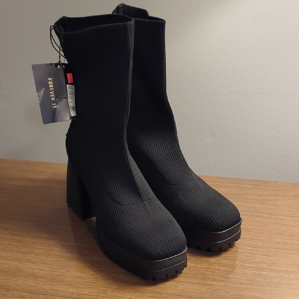 Forever 21 Black Heeled Boots